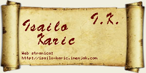 Isailo Karić vizit kartica